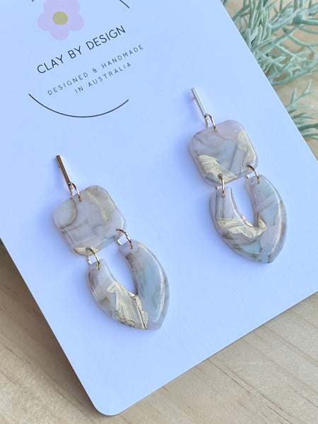 Marble and gold dangles