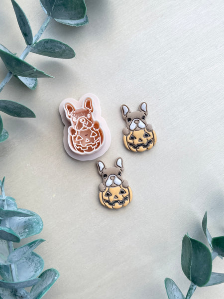 Frenchie pumpkin cutters
