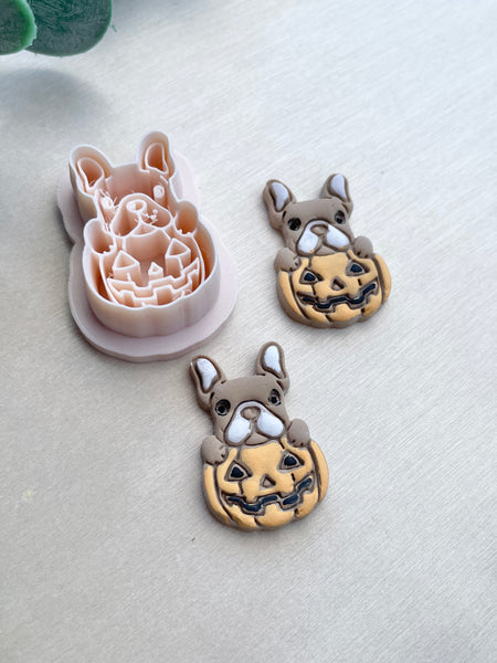 Frenchie pumpkin cutters