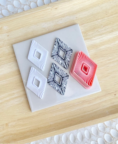 Boho rounded lined rhombus