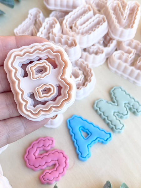 Scalloped border letter cutters - size 4cm
