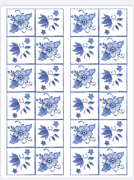 Floral water transfer paper #483