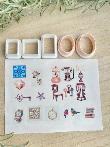 Vintage Charm transfer paper & cutter sets - STYLE 3