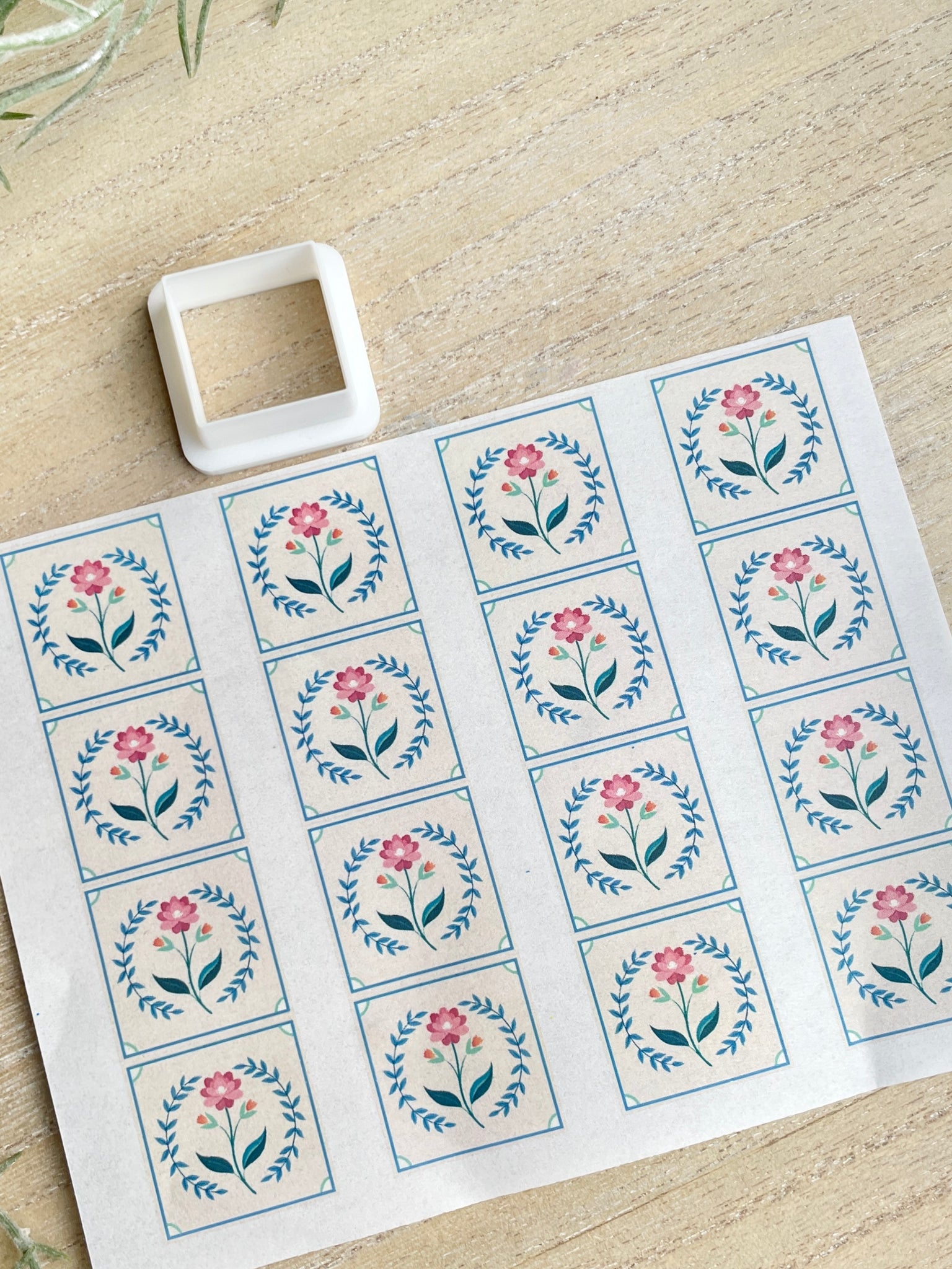 Flower tile transfer paper & cutter set