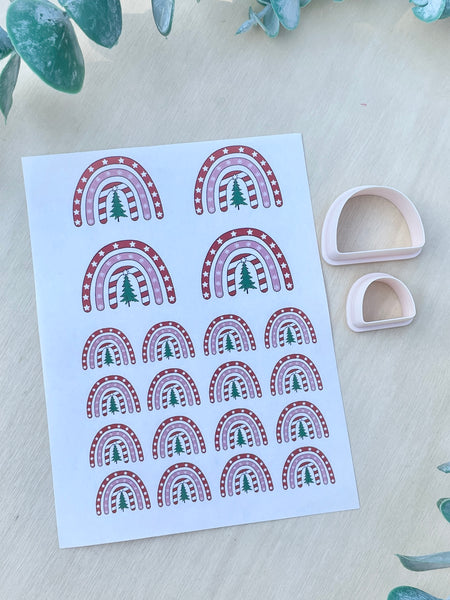 Rainbow Christmas  transfer paper Style 1