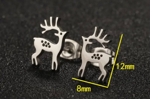 STYLE 1 -  reindeer stainless steel stud add ons - 1 pair
