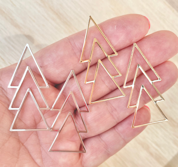 Gold plated geometric tree  charms x 4 pieces