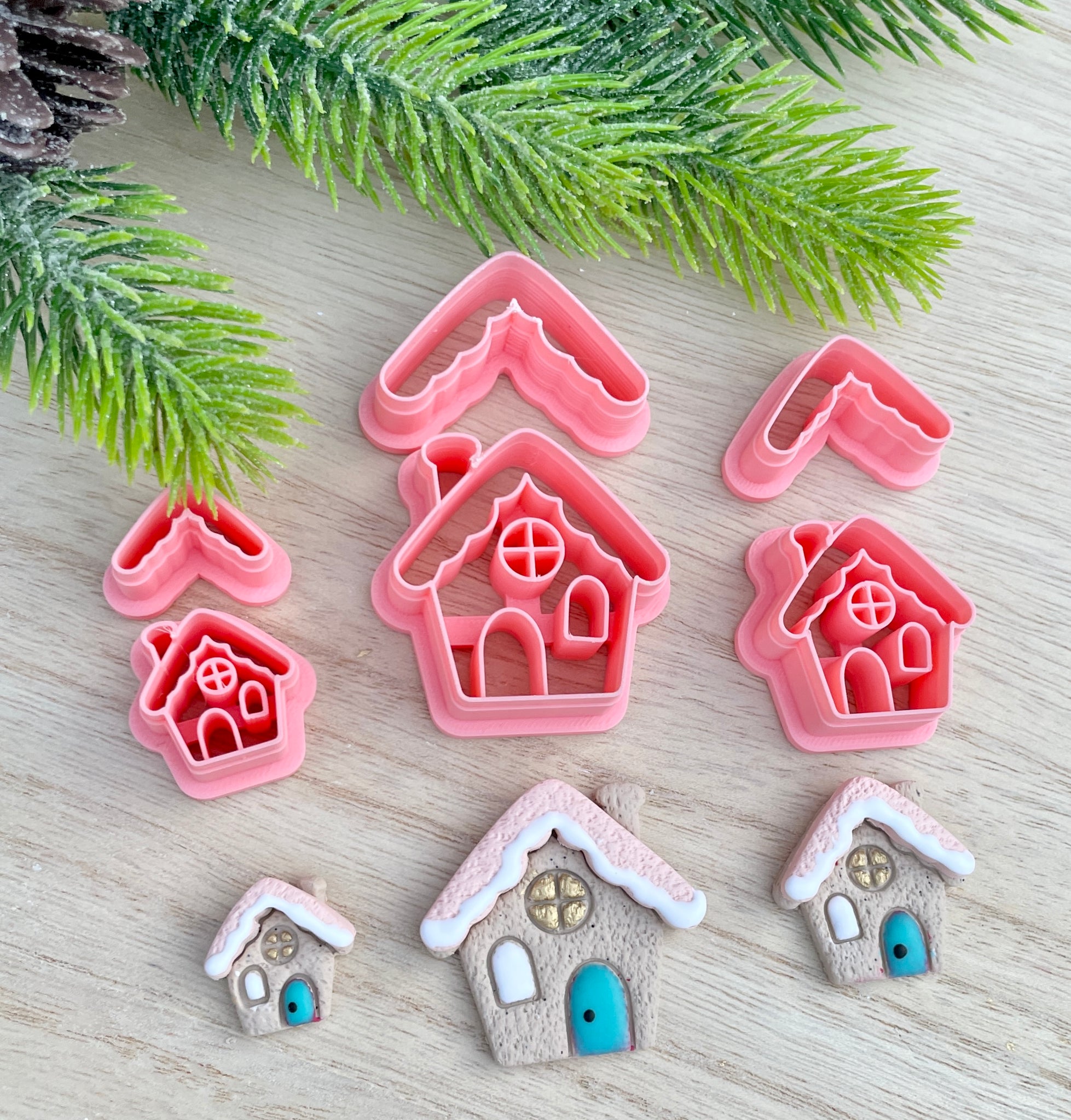 Gingerbread house, 2 piece sets  - 3 sizes