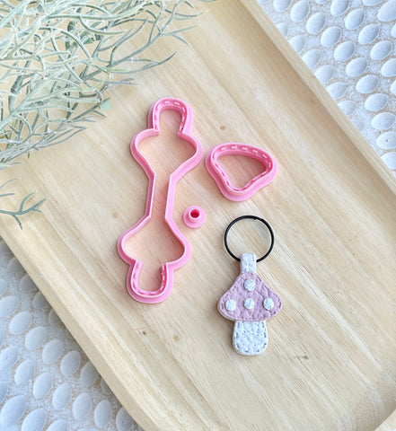 Mushroom Keyring cutter 2 piece set