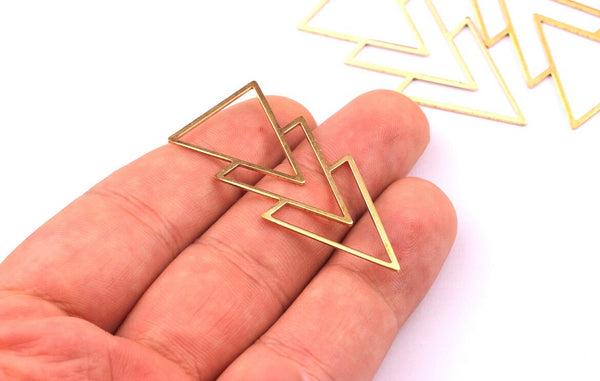 Gold plated geometric tree  charms x 4 pieces