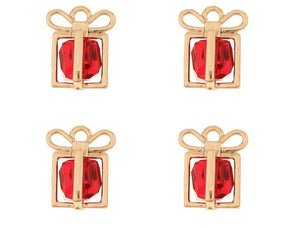 Red glass gift charms x 4 pieces
