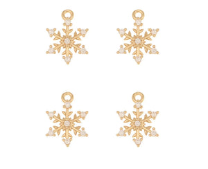 Snowflake diamante charm x 4 pieces STYLE 1