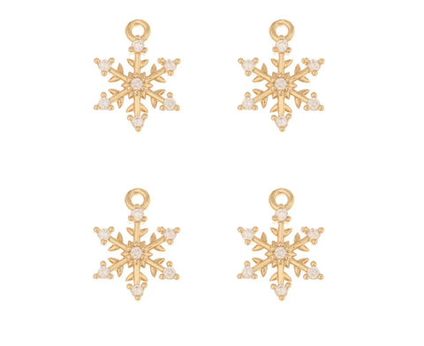 Snowflake diamante charm x 4 pieces STYLE 1