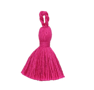 Magenta pink cotton tassels x 4 pieces