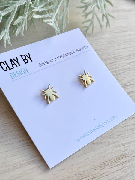 Stainless steel gold plated Spider studs