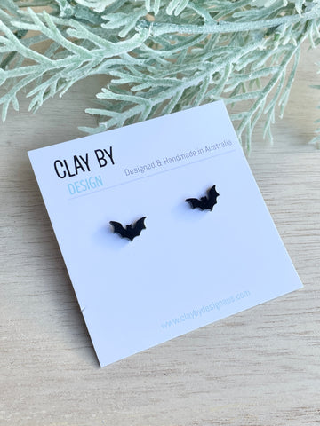 Stainless steel black plated bat studs