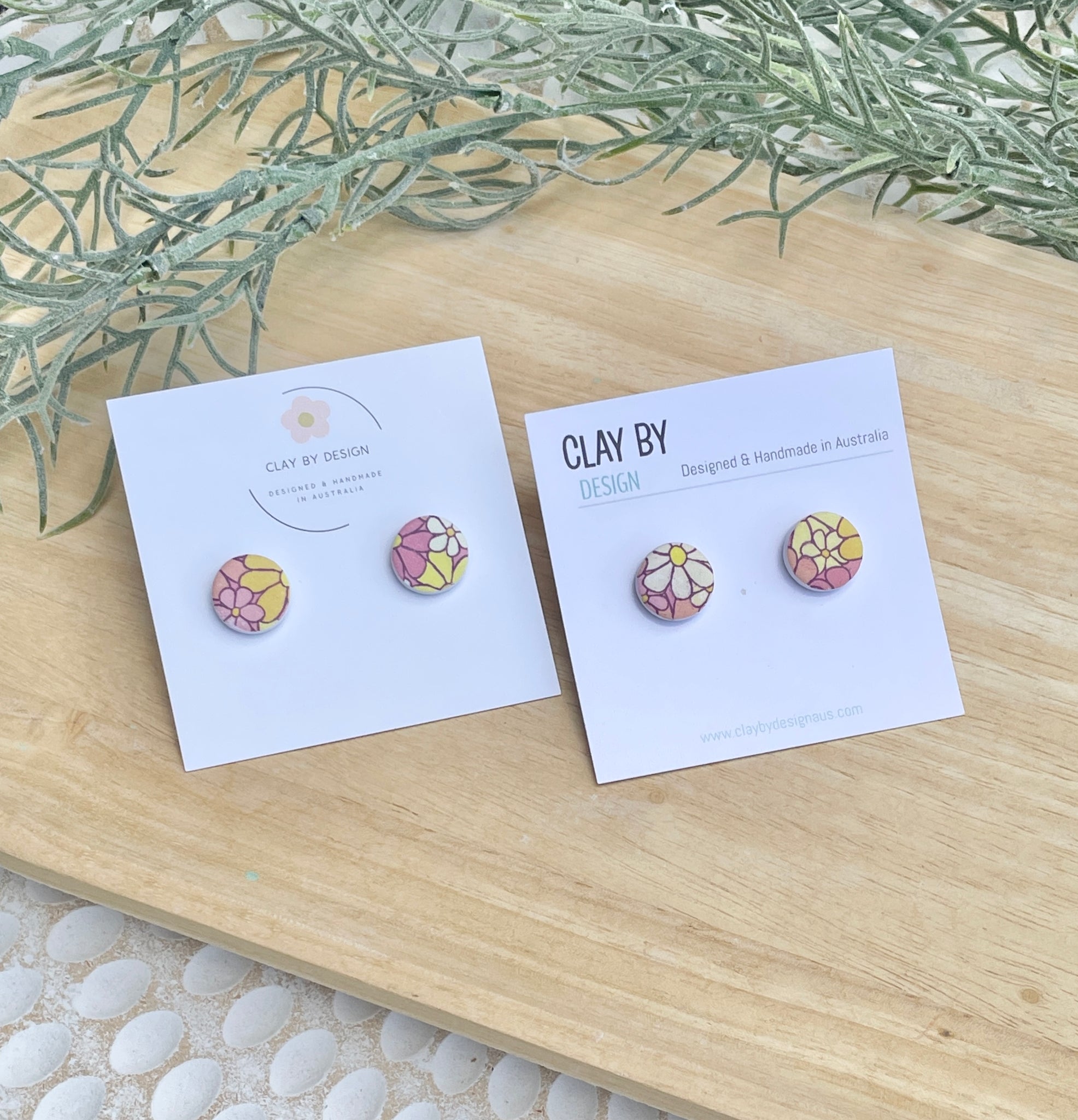 Funky Flower print studs