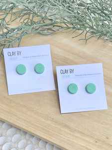 Textured Mint round studs