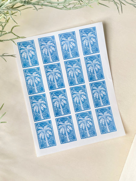 Palm tree stamp transfer paper