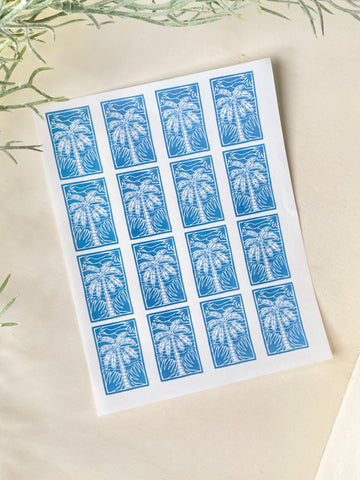 Palm tree stamp transfer paper