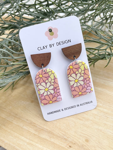 Funky flower arch earrings