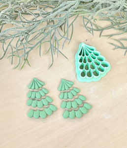 Embossed scallop layered Christmas Tree