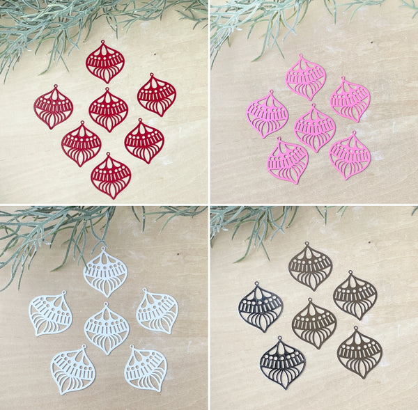 Coloured ornament charms x 4