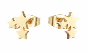 Star cluster gold plated stainless steel stud add ons - 1 pair