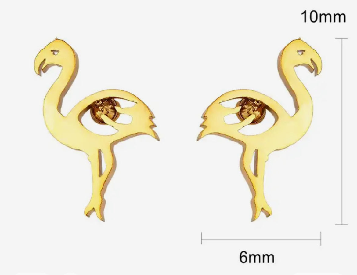 Flamingo gold plated stainless steel stud add ons - 1 pair (Copy)