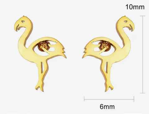 Flamingo gold plated stainless steel stud add ons - 1 pair (Copy)