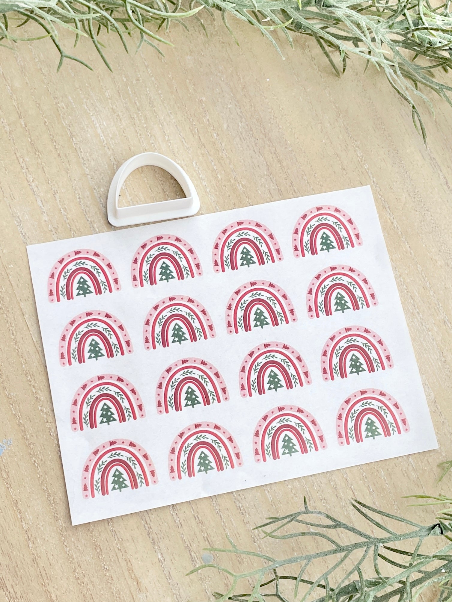 Christmas rainbow arch transfer & cutters set