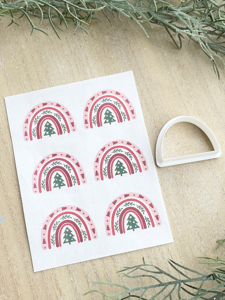 Christmas rainbow arch transfer & cutters set