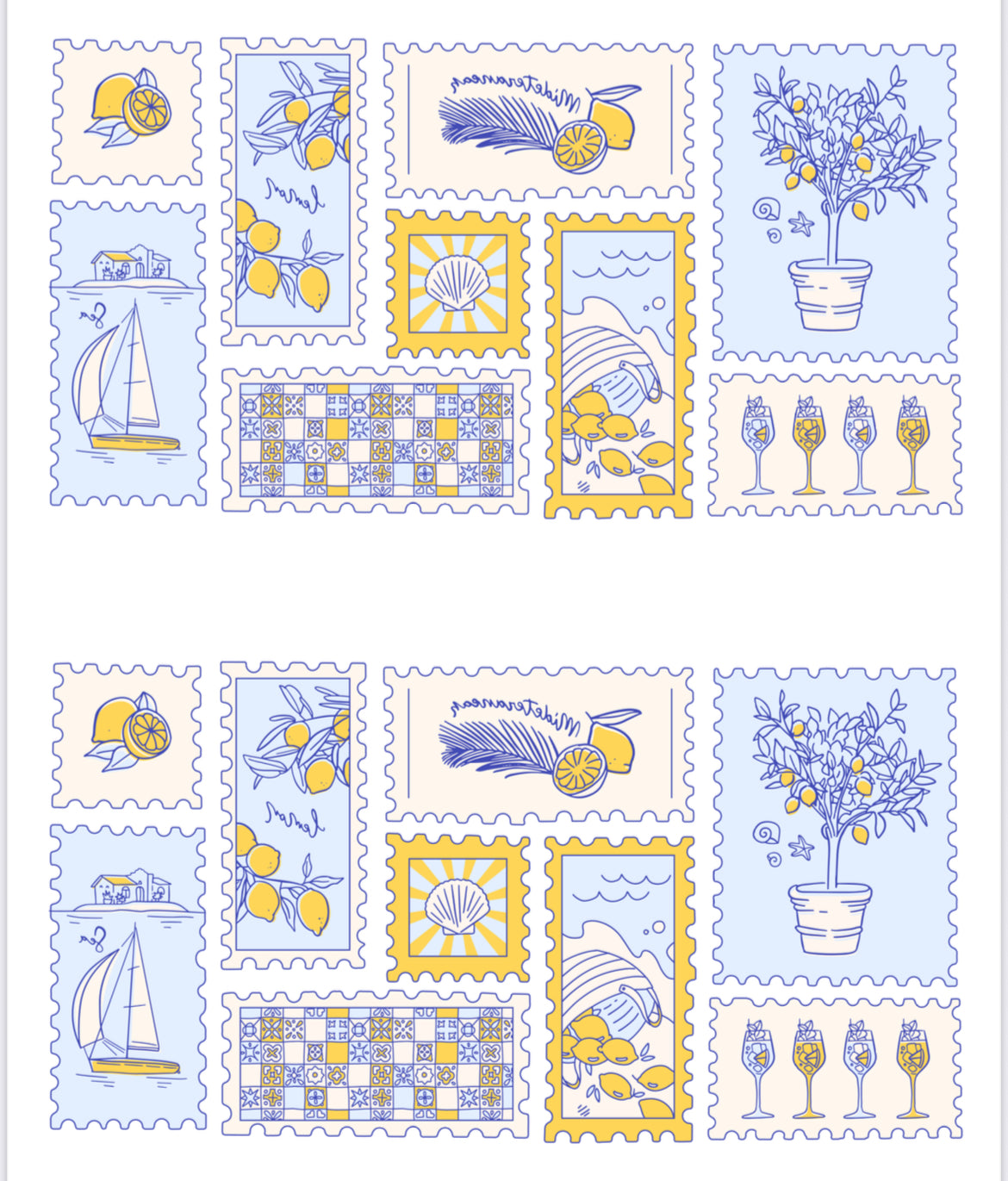 Summer Almafi transfer & cutter set - STYLE 4