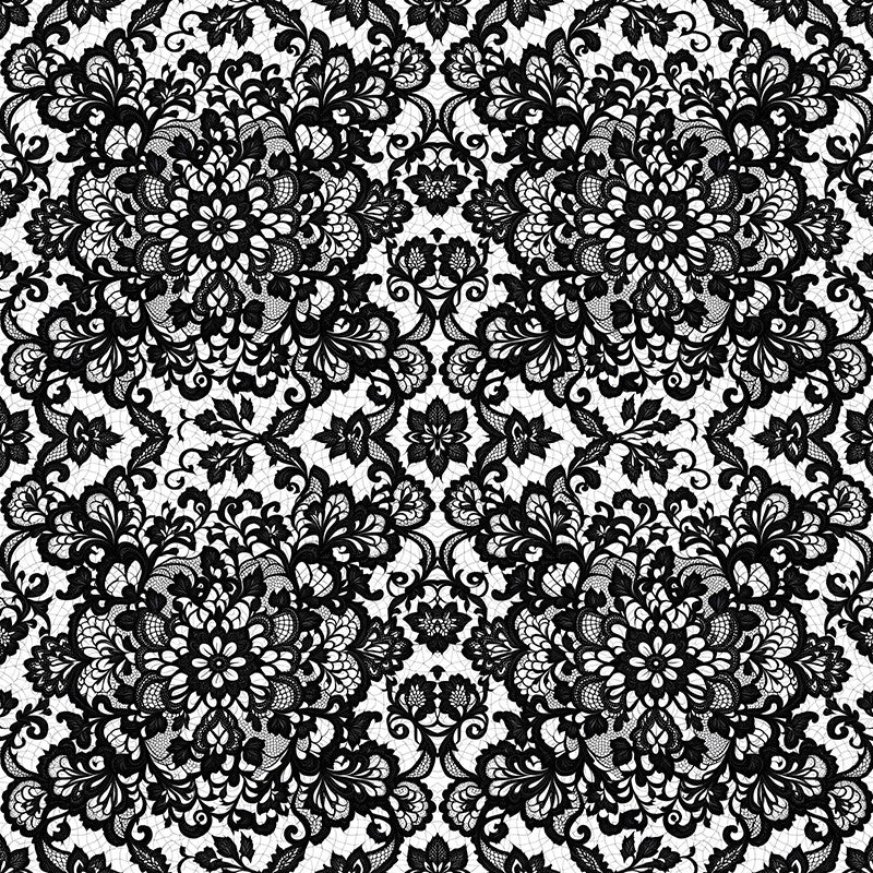 Black lace style 2 pattern water transfer paper