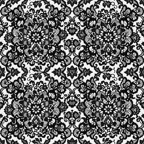 Black lace style 2 pattern water transfer paper