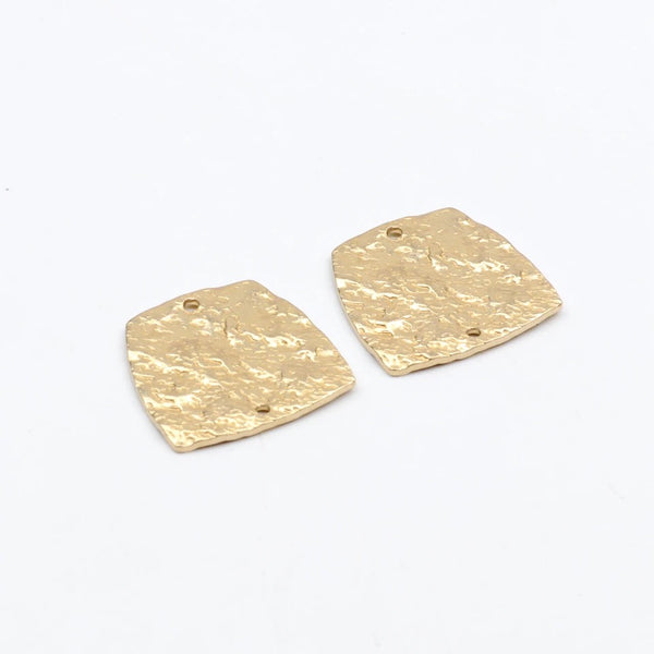 Gold plated trapezoid double hole connector charm x 6 pieces