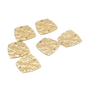 Gold plated trapezoid double hole connector charm x 6 pieces