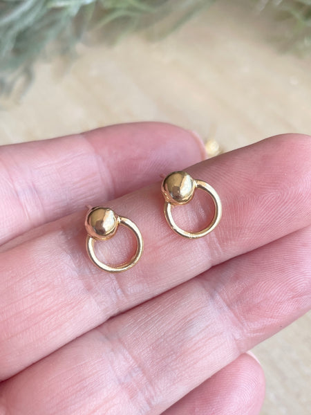 Small gold plated hoop stud tops x 8 pieces