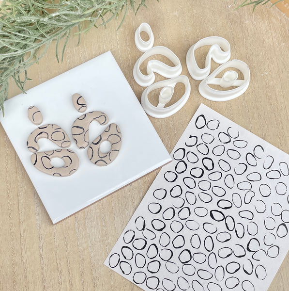 Abstract 3 piece cutter & transfer paper set