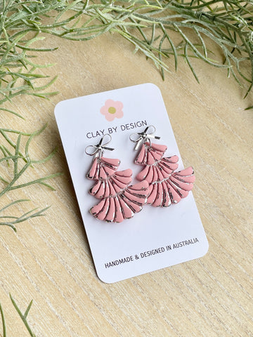 Pink & silver Christmas tree dangles