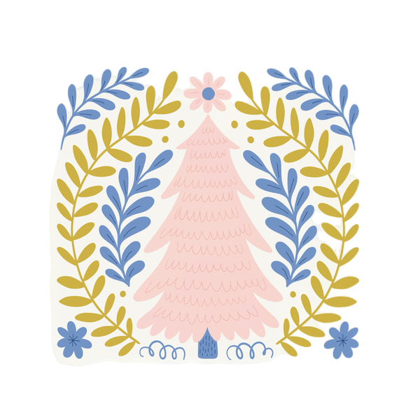 Pastel Christmas Tree Image transfer paper