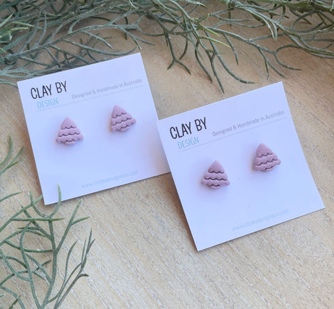 Lilac mini Christmas Tree studs