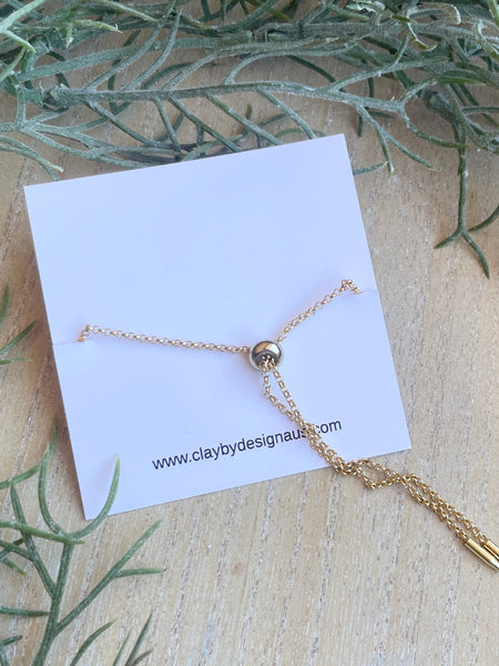 Gold plated adjustable slider bracelet style 3