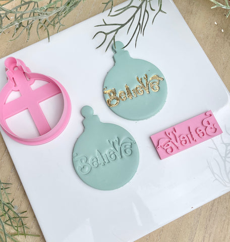 Christmas Baubles - Believe Stamp & bauble