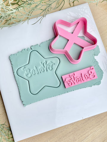 Christmas Baubles - Believe Stamp & star