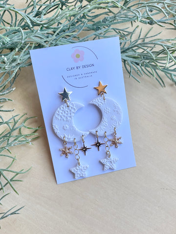 Celestial Moon Crescent detailed dangles