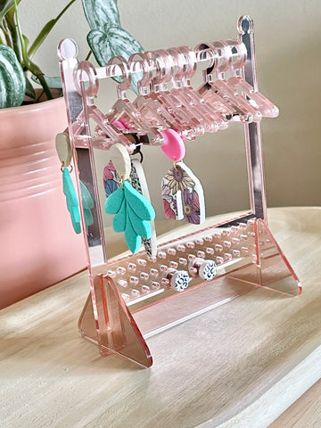 Coat hanger earring stand/displays
