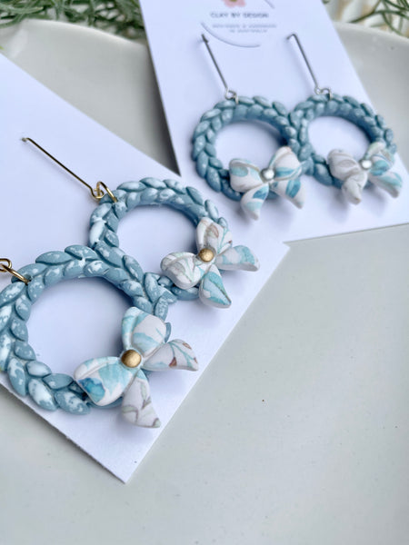 Blue Christmas Wreath dangles