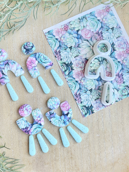Succulent transfer paper & cutter combo