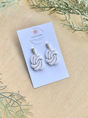 Gold glitter knot twist dangles